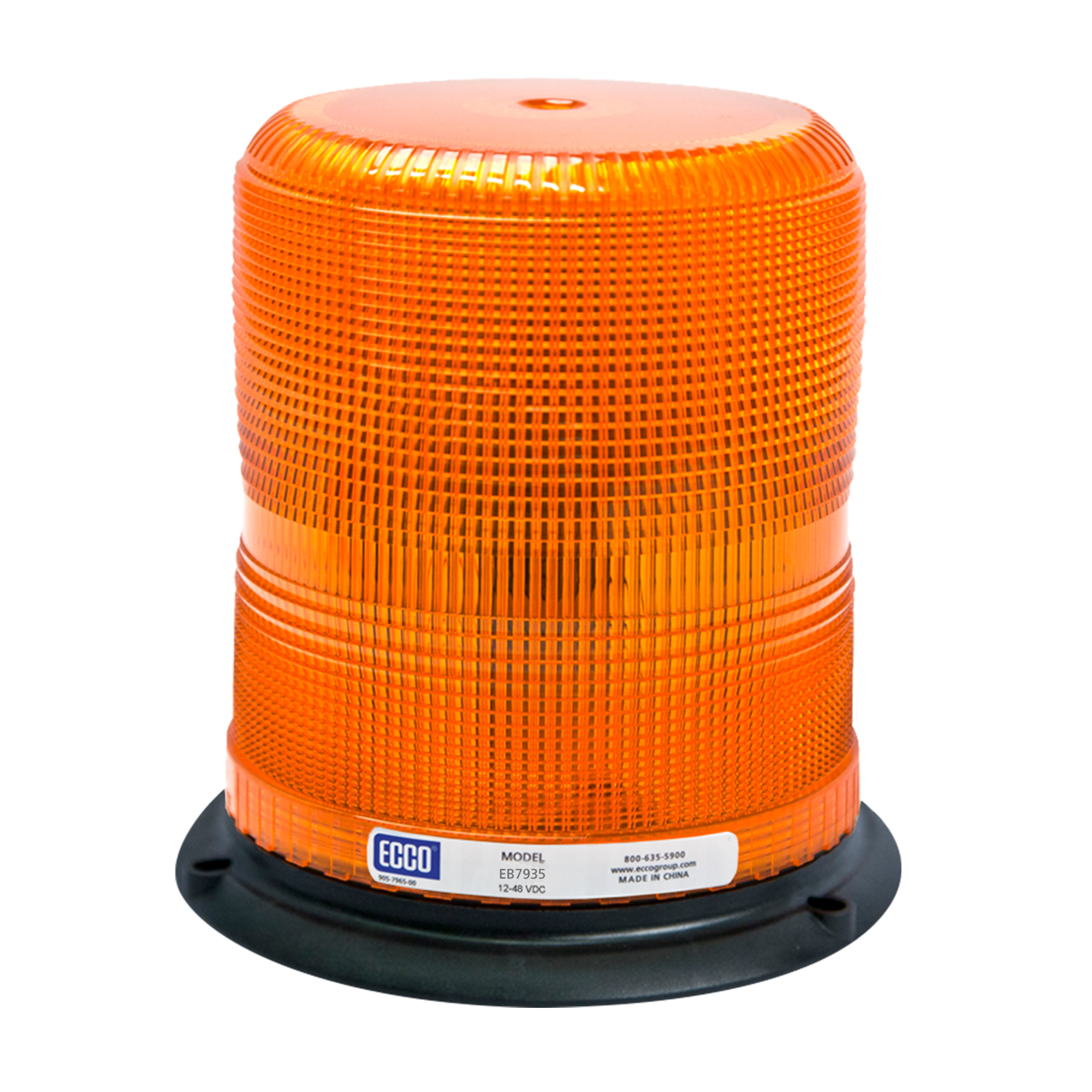 ECCO, LED Beacon: epoxy filled,11 flash patterns, amber, Light Type LED, Lens Color Amber, Included (qty.) 1 Model# EB7935A